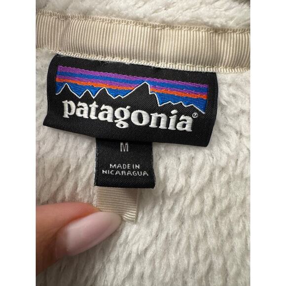 Patagonia Women's Medium Cream Re-Tool Snap-T Fleece Preppy Outdoor Pullover - Picture 4 of 7